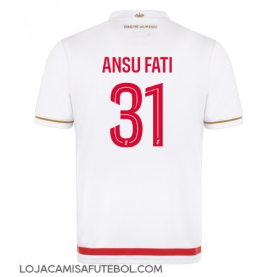 Camisa de Futebol AS Monaco Ansu Fati #31 Equipamento Principal 2025-26 Manga Curta Camisa de Futebol AS Monaco Ansu Fati #31 Equipamento Principal 2025-26 Manga Curta